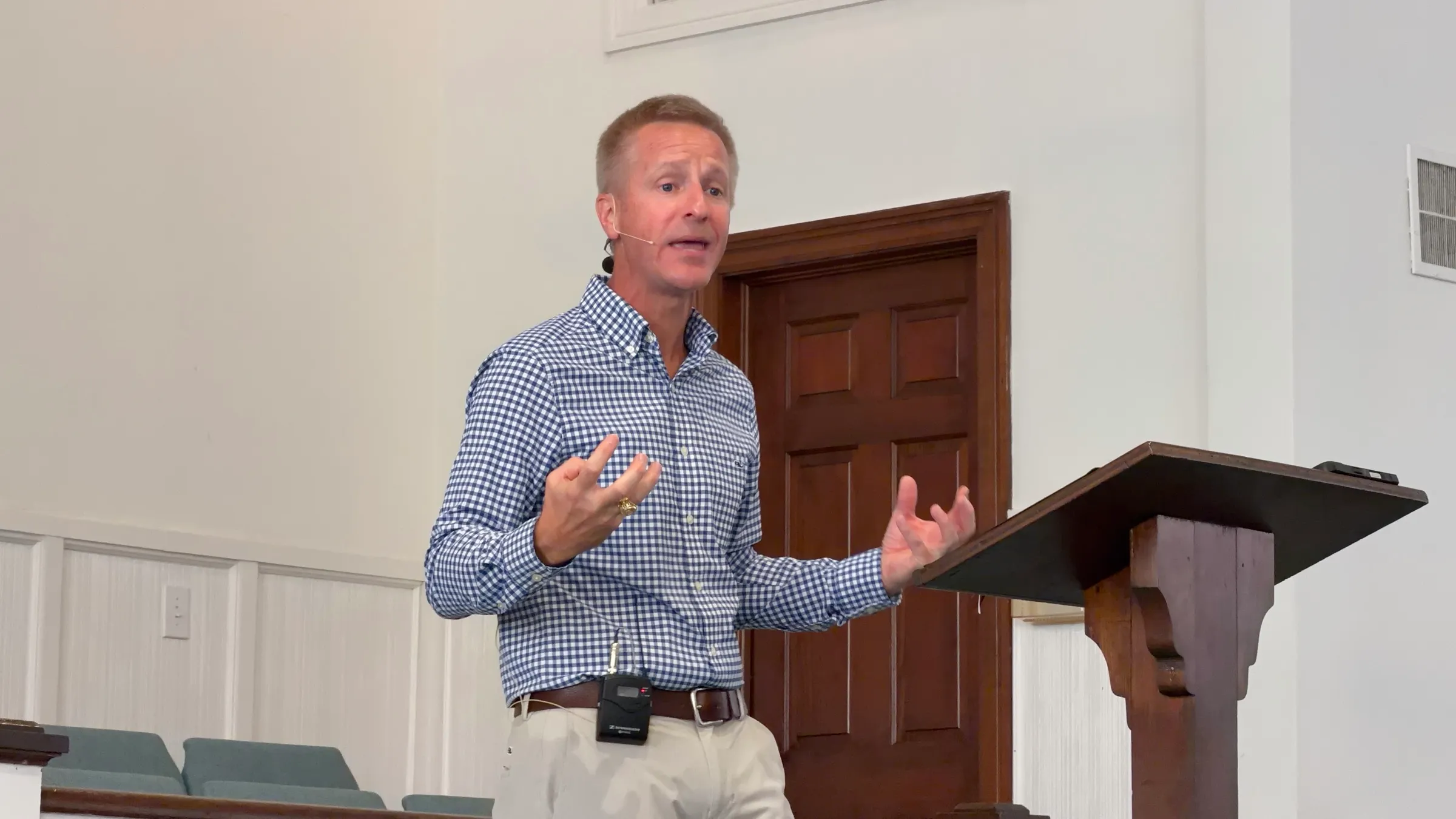 Dr. Scott Shoffner preaching at Alexis Baptist Church